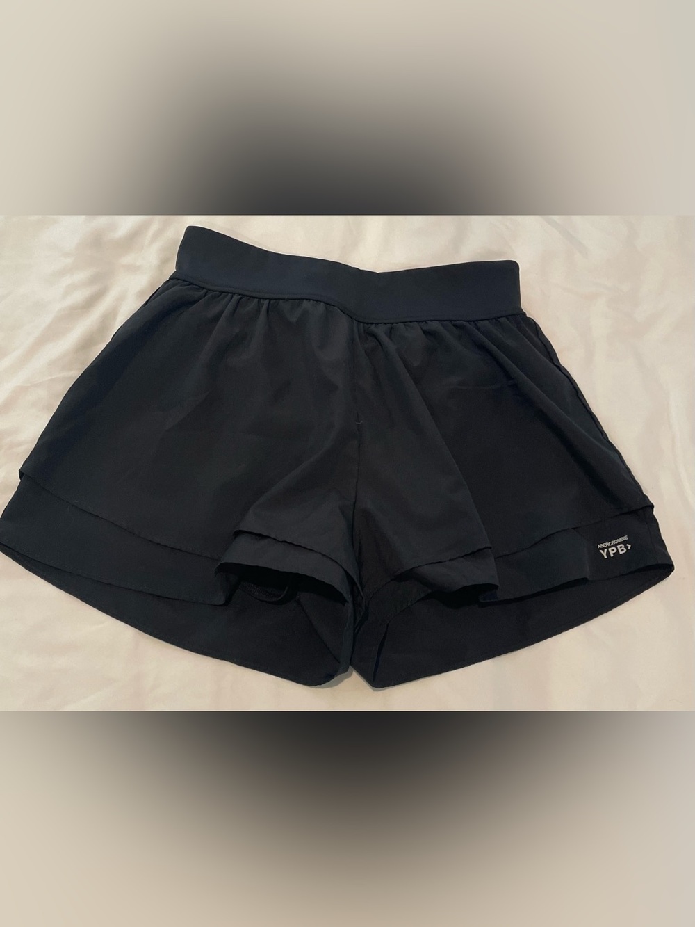 EUC Abercrombie Kids YPB Black Active Ruffle Shorts Size 15/16